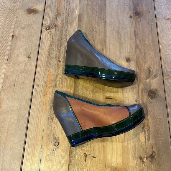 Anthropologie KRON by KRONKRON Leather Wedges Size 37 - Picture 6 of 14